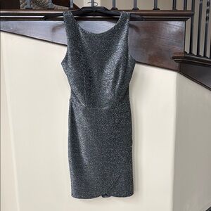 Elegant Grey Glitter Dress